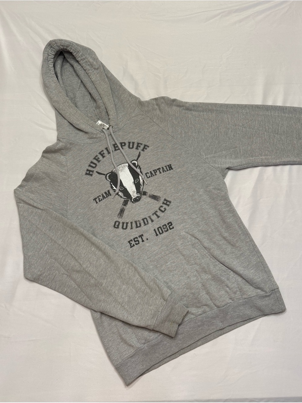Hufflepuff Quidditch Grey Hoodie - Team Captain Pullover- Harry Potter